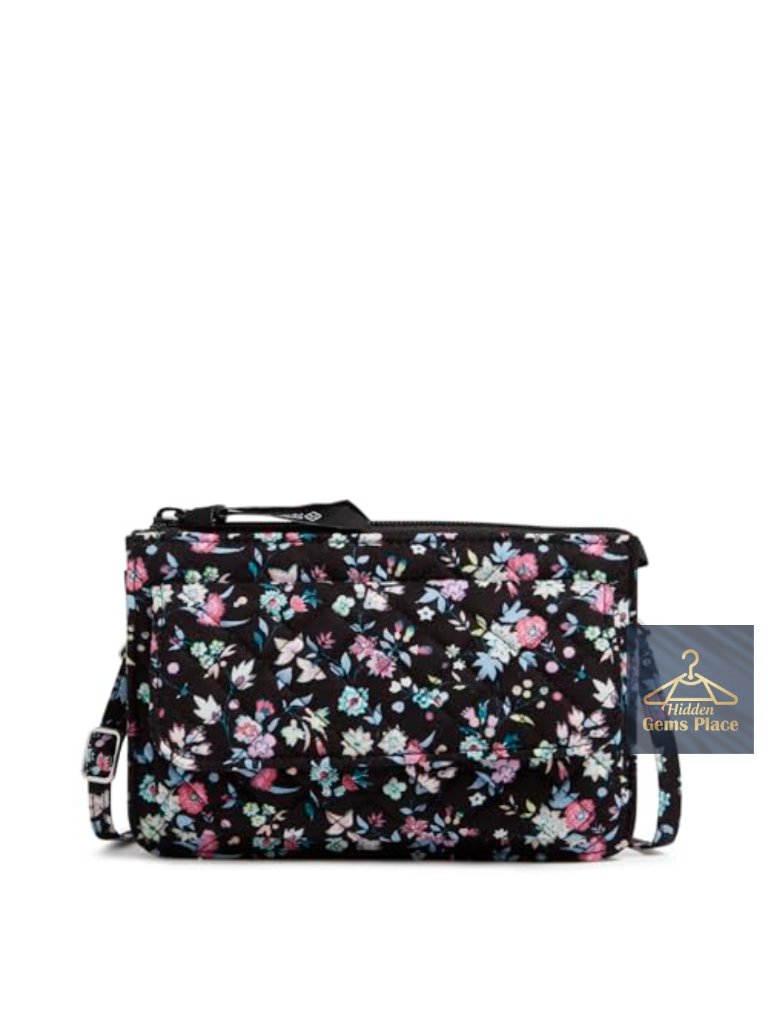 Cotton Rfid Crossbody Wallet Purse With Adjustable Strap
